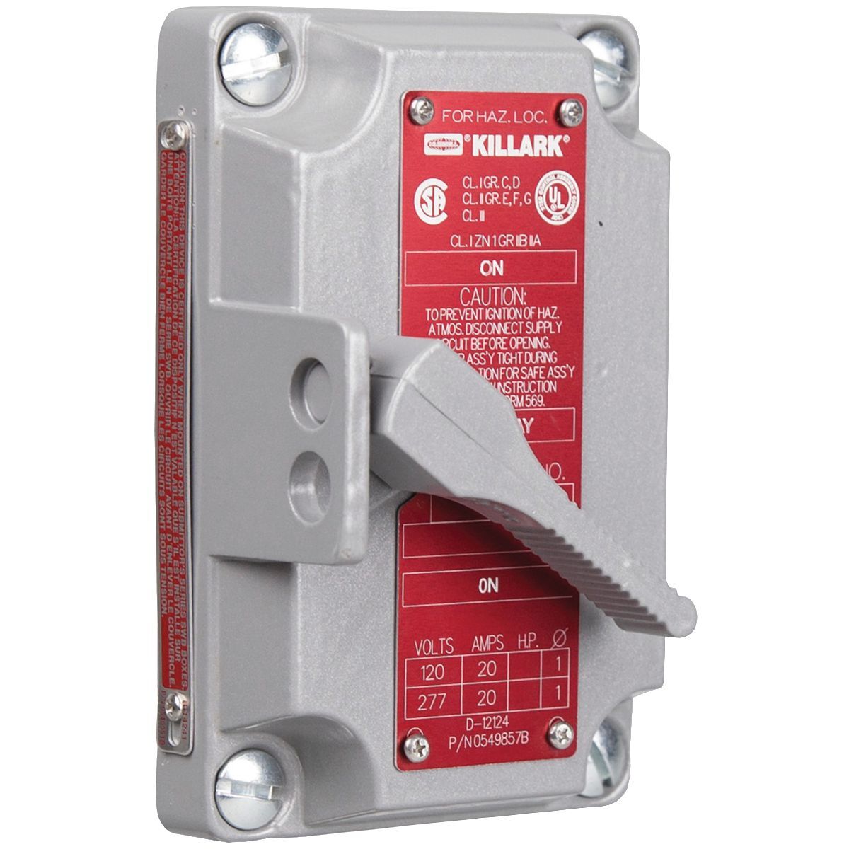 XS Series - Aluminum 2-Pole Tumbler Switch Cover With Device - 20A