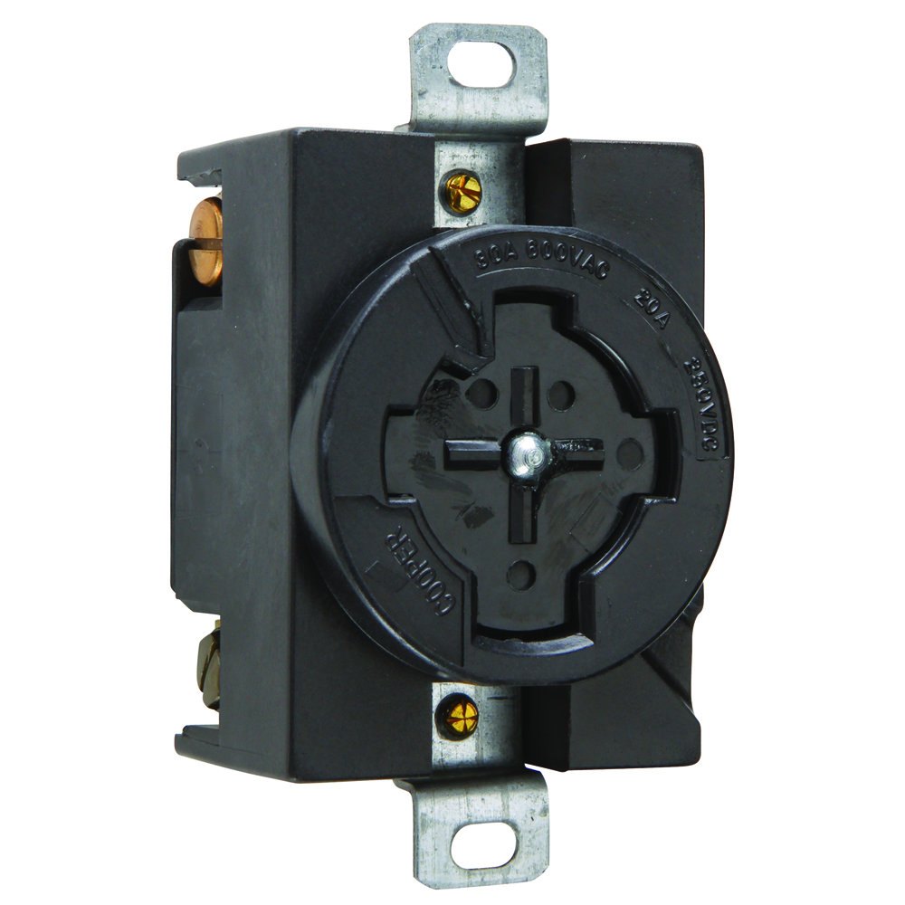 Receptacle Single 30amp 600vac 20amp 250vdc