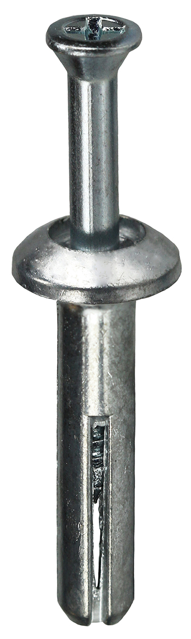 ZAS75 PC 4495 Anchor With Screw, 1/4 IN Diameter, 3/4 IN Length, Drill Size: 1/4 IN, Head Type: Phillips, Zamac Alloy, Carbon Steel Screw, For Concrete, Block, Brick And Stone