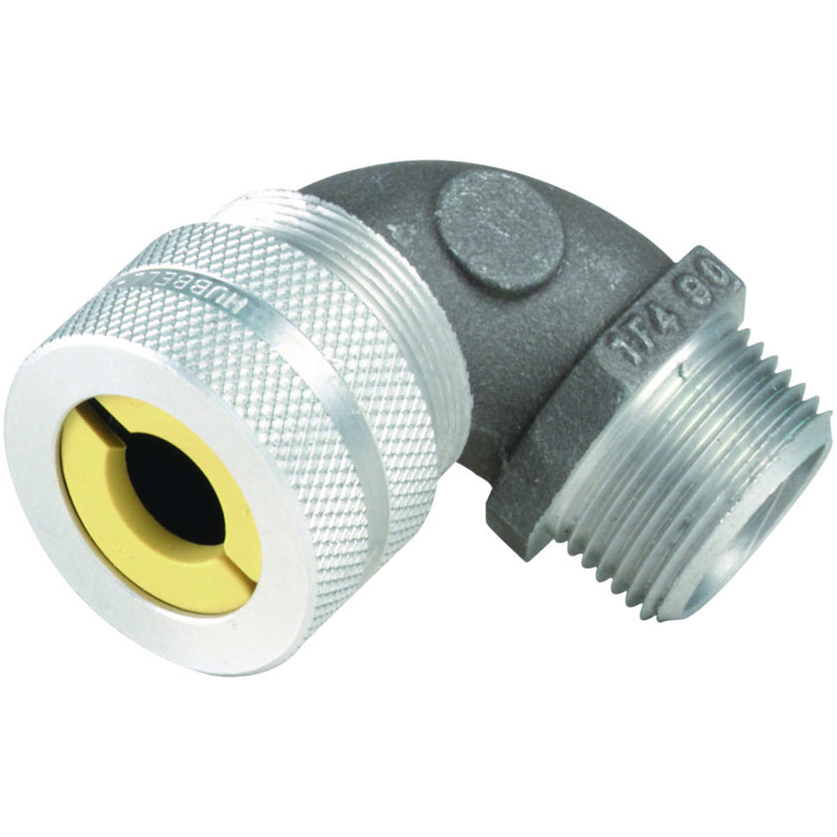 1/2" Aluminum 90 Cord Connector,  Cord Range .375-.500, Blue
