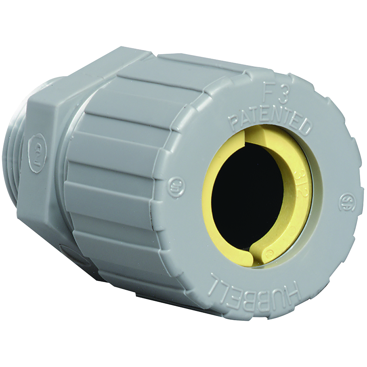 3/4"Nylon Cord Connector,  Cord Range .625-.750, Yellow