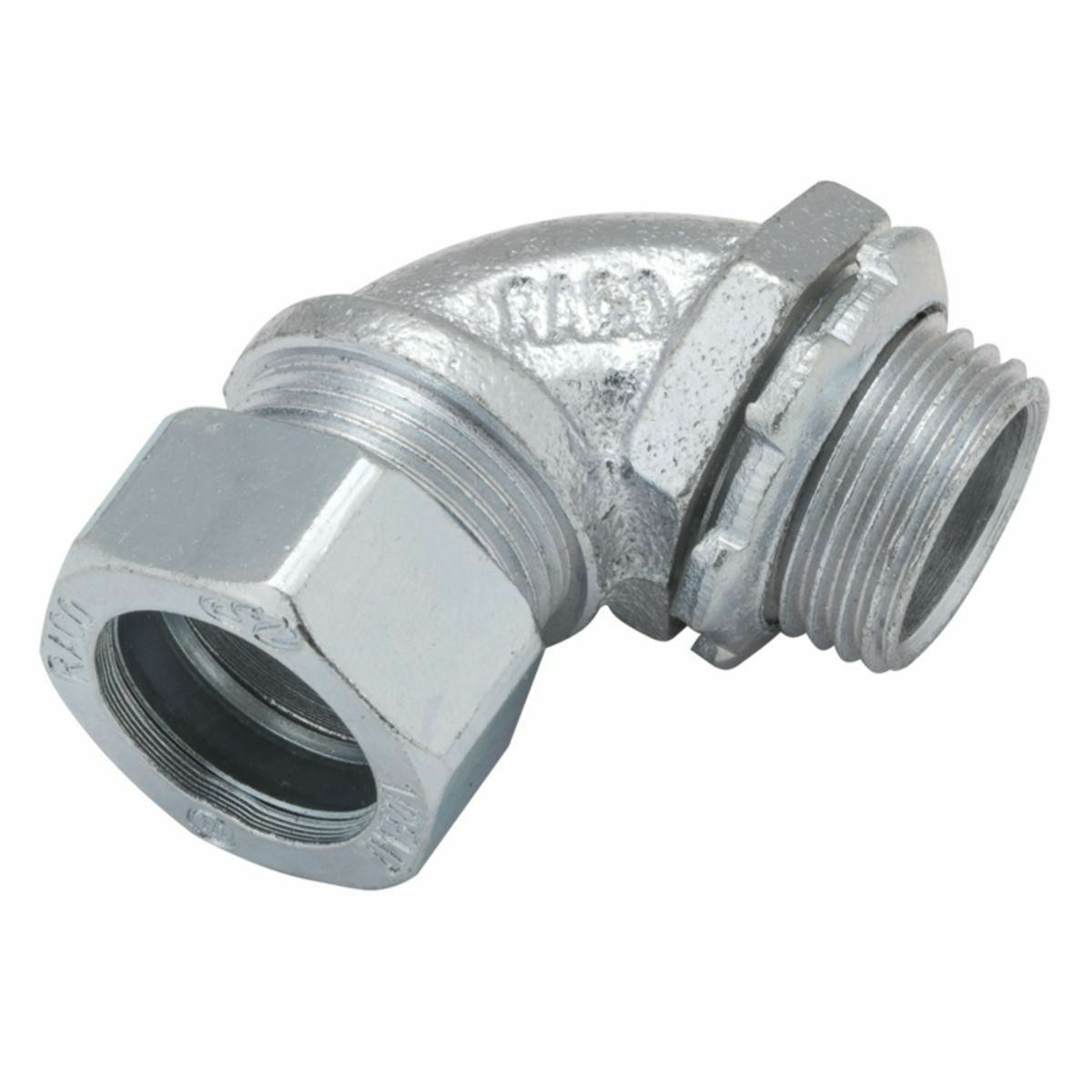 90 Degrees, Uninsulated Short Compression Connector Malleable Iron, 3/4In.Trade Size