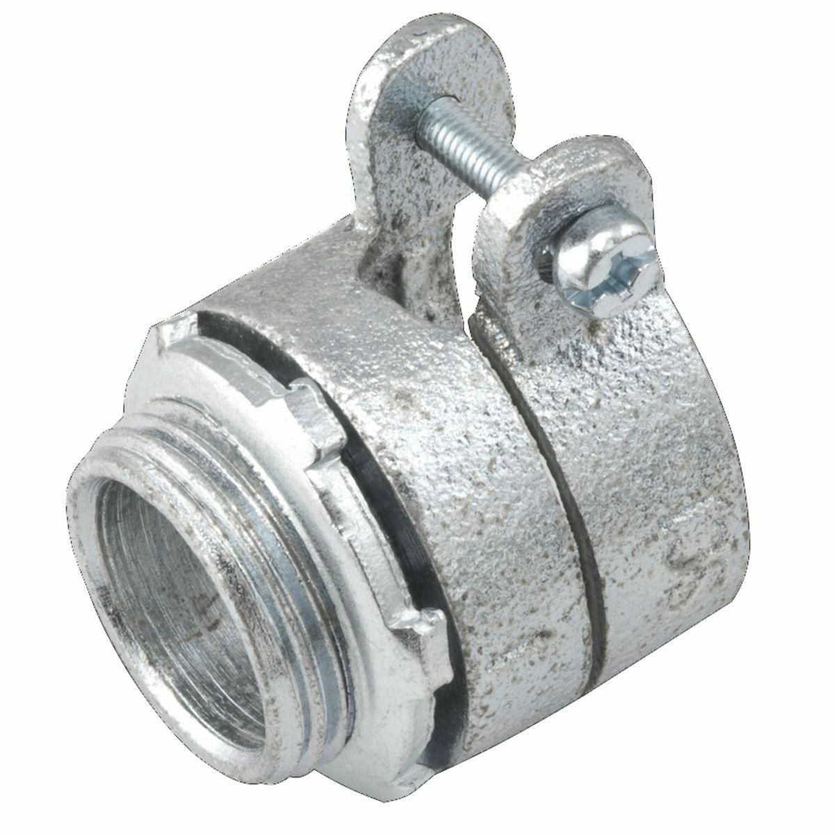 Straight Squeeze Connectors, Uninsulated Malleable Iron, 1-1/2 In.TradeSize