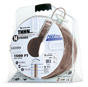 106100708458 PullPro Copper THHN Wire, 14 AWG, Stranded, Brown, 1500 ft