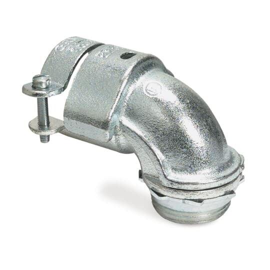 Squeeze Connector, 90 Degree Bend, Trade Size 1/2 Inch, Knockout Size 1/2 Inch, Cable Range 0.813 to 0.837 Inch, Steel