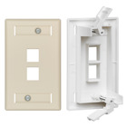QuickPlate Tempo Single-Gang Wallplate with ID Windows, 2-Port, Ivory