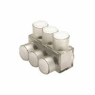 Aluminum Multiple Tap Connector, Clear Insulated, 8 Port, 1 Sided Entry, 2 AWG-750 kcmil, Al/Cu Rated