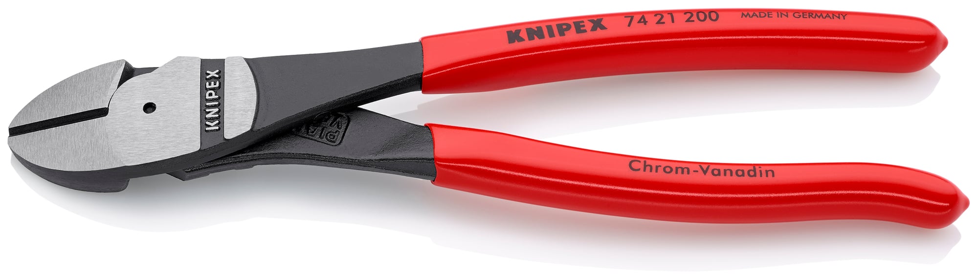 High Leverage 12° Angled Diagonal Cutters, 8 in., Plastic Coating, Bulk