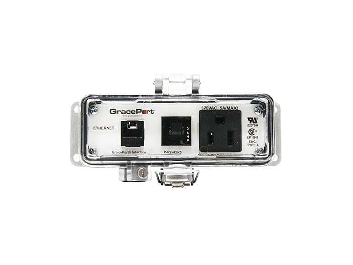 PANEL INTERFACE CONNECTOR WITH RJ45, PMH, UL TYPE 4, SIMPLEX OUTLET, 5 AMP CB