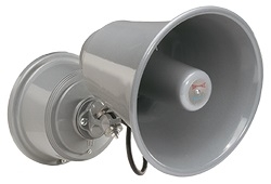 Duotronic Electronic High Decibel Horn and Siren, 120 VAC, 0.35 A, 114 dB Horn/112 dB Siren Sound, Surface Mount, Gray