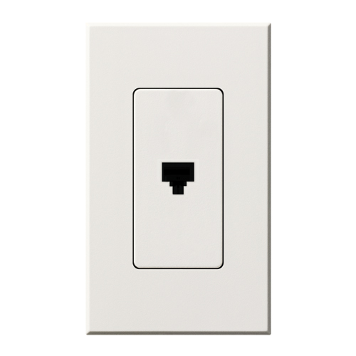 Nova T 8-conductor telephone jack, RJ11, single port in white