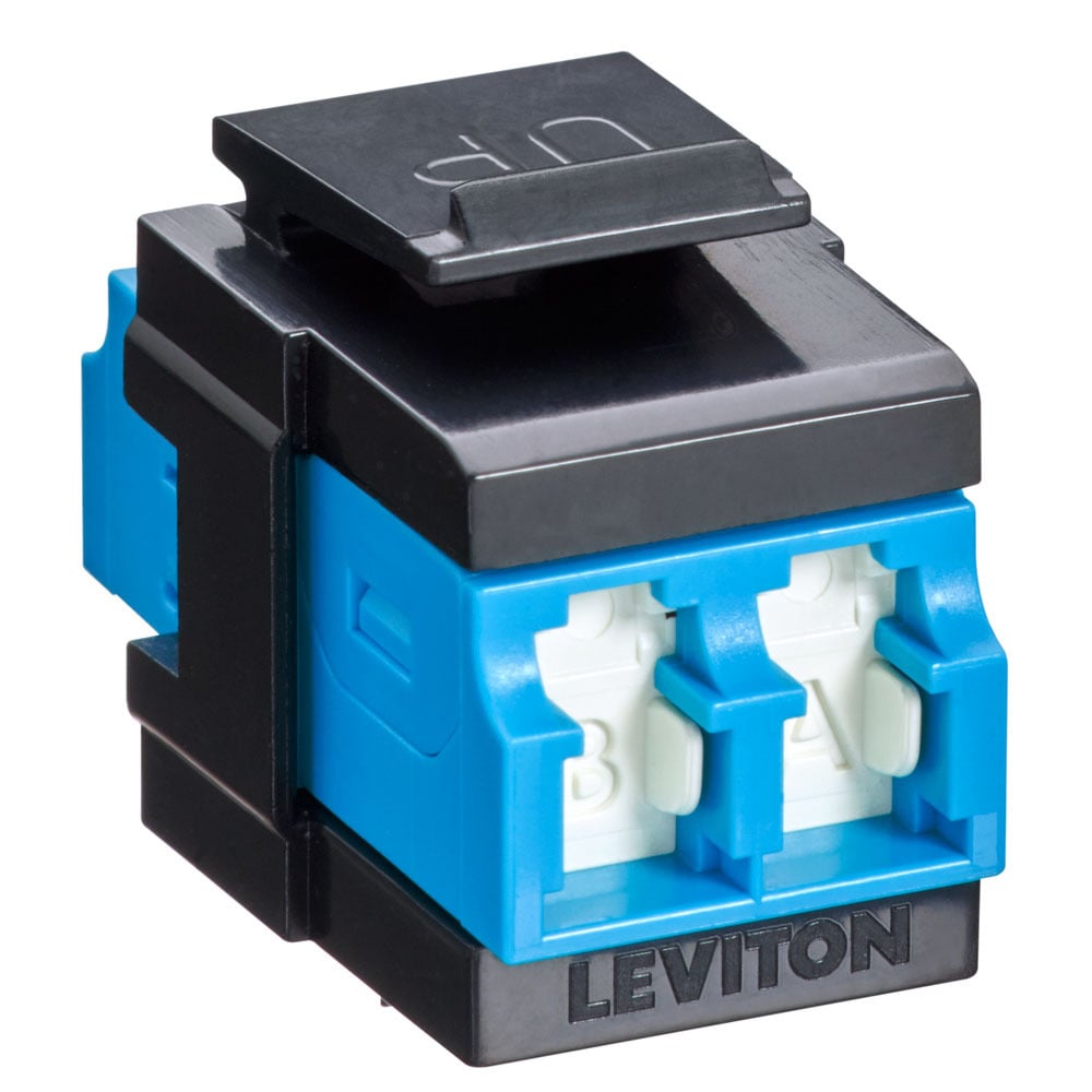 QUICKPORT DUPLEX LC SHUTTERED ADAPTER (BLUE),BLACK HOUSING/BEZEL