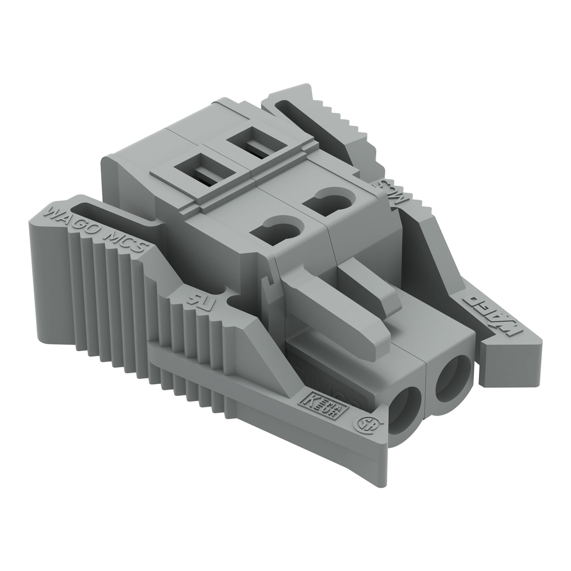 1-conductor female connector; CAGE CLAMP; 2.5 mm; Pin spacing 5 mm; 2-pole; Lateral locking  levers; 2,50 mm; gray