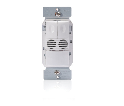 The DW-200 dual technology wall switch sensor combines the benefits of passive infrared (PIR ) and ultrasonic technologies to turn lights ON and OFF based on occupancy. It contains two relays for controlling two independent lighting loads or circuits and a variety of features. (grey)