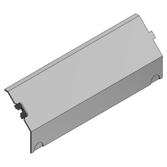 Access Floor Module Cover, Length 8-15/16 Inches, Galvanized Steel, Blank Cover Sloped 45 Degrees, Power Panel