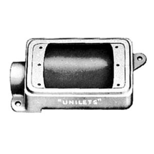 1-Gang FS Cast Device Box with Mounting Lug, 1/2 inch, Malleable Iron, Zinc Electroplate