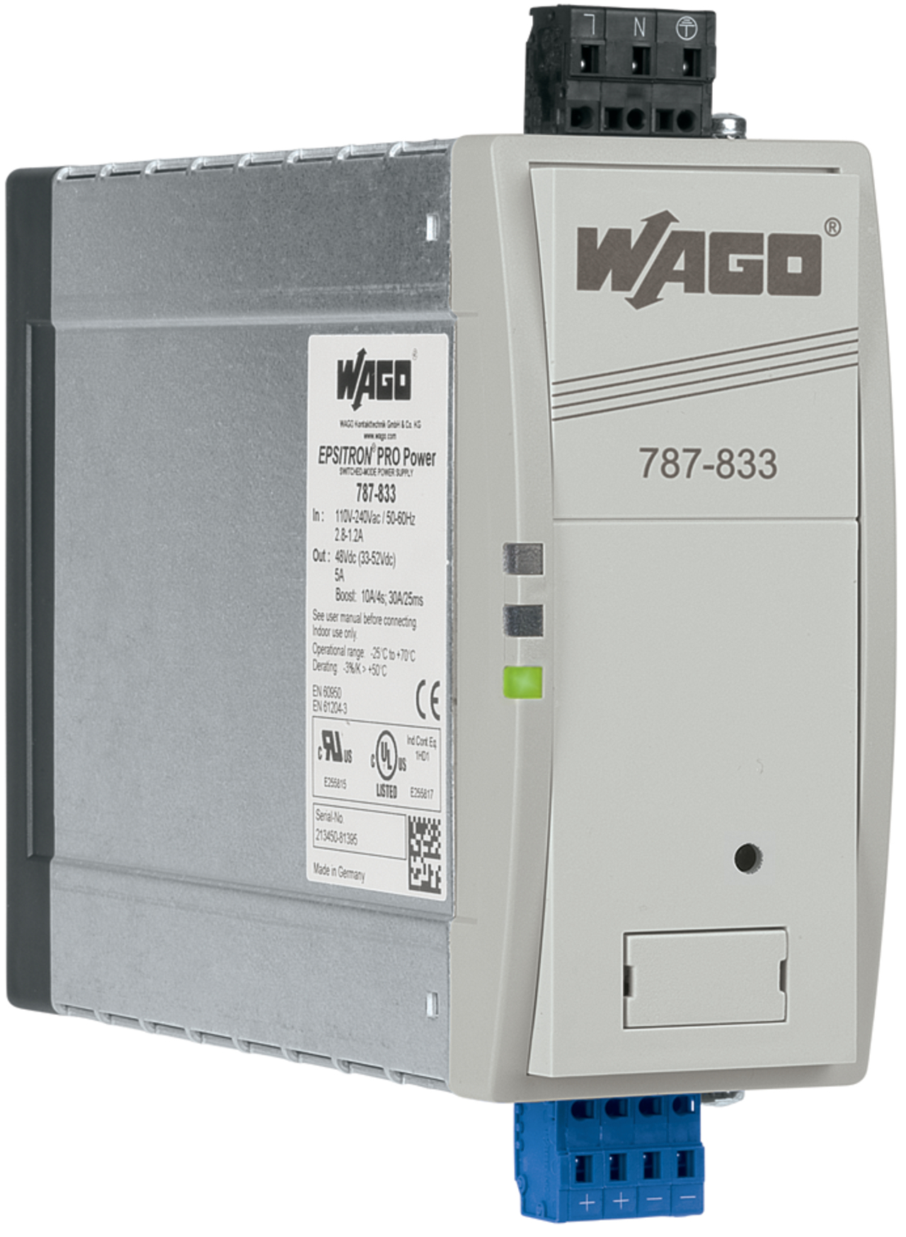 Switched-mode power supply; Pro; 1-phase; 48 VDC output voltage; 5 A output current; TopBoost + PowerBoost; DC OK contact
