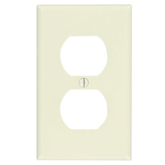 1-Gang Duplex Device Receptacle Wallplate, Light Almond