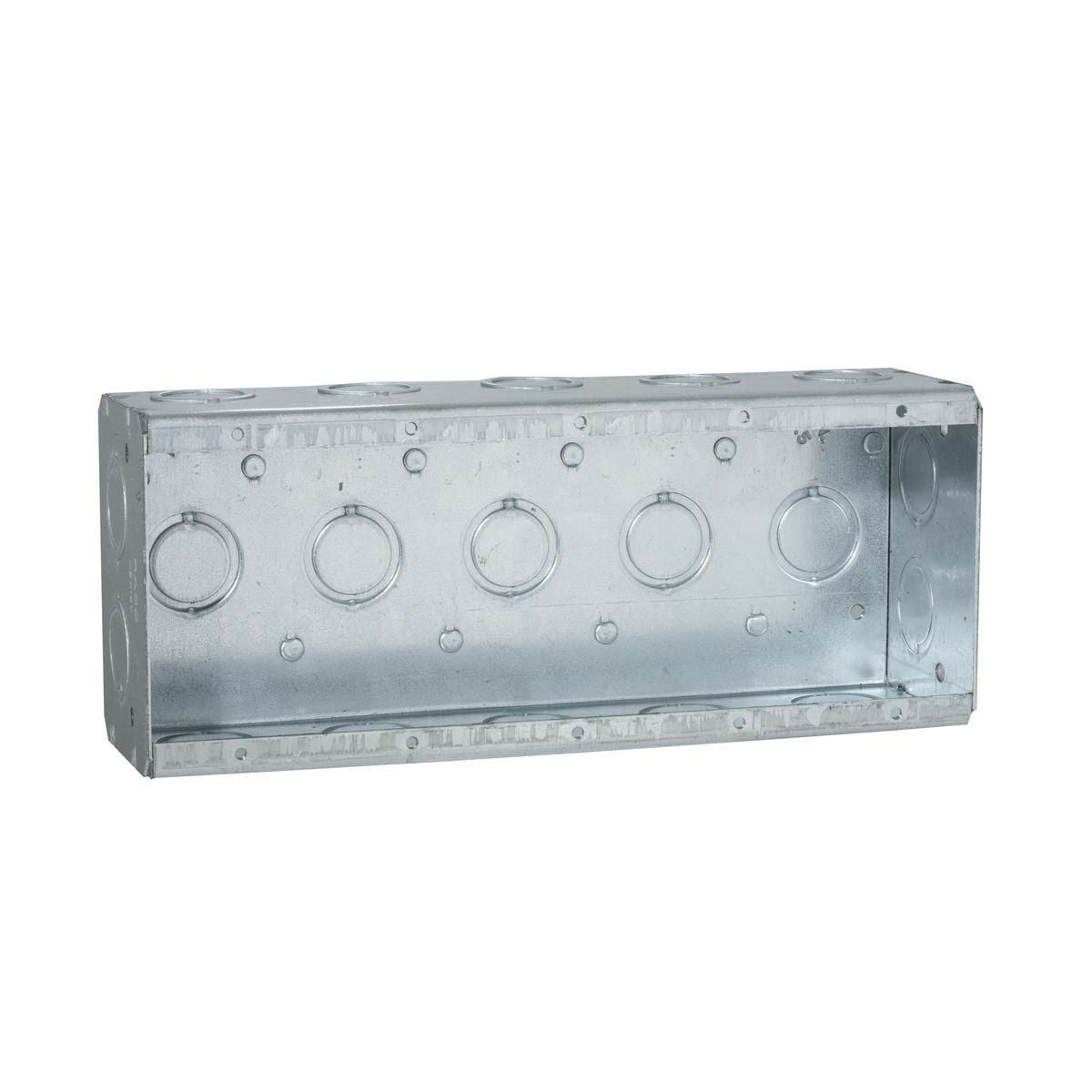 Masonry Bx., 2-1/2 In. Dp. Nongangable w/Conduit KO's, 5-Gang, 9-7/32In.Wide