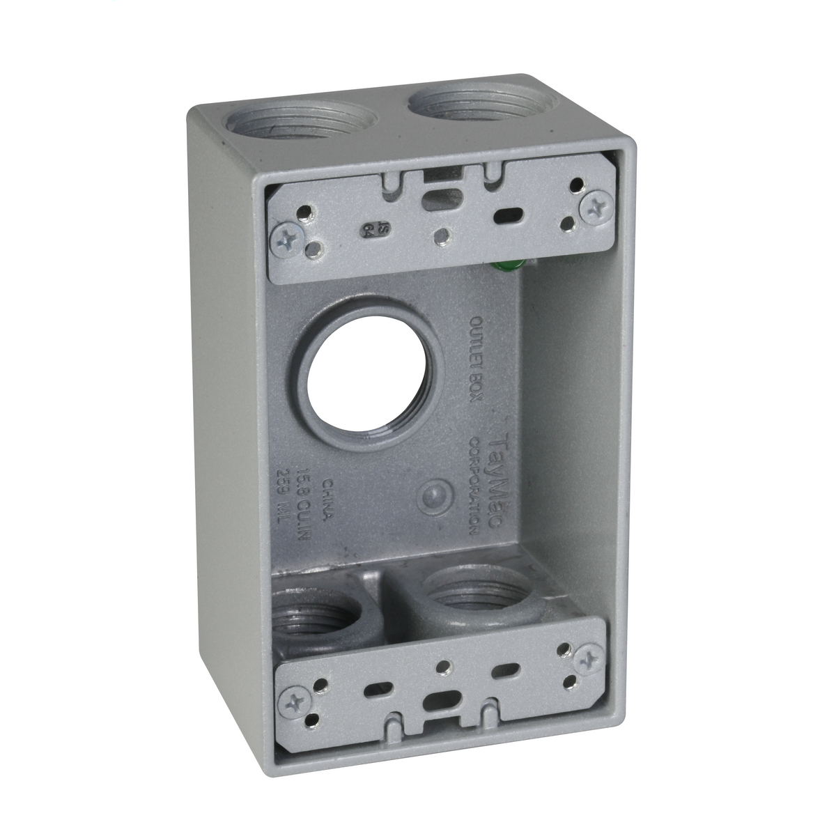 1-Gang 5-Hole 3/4 in. Outlet Box - Silver