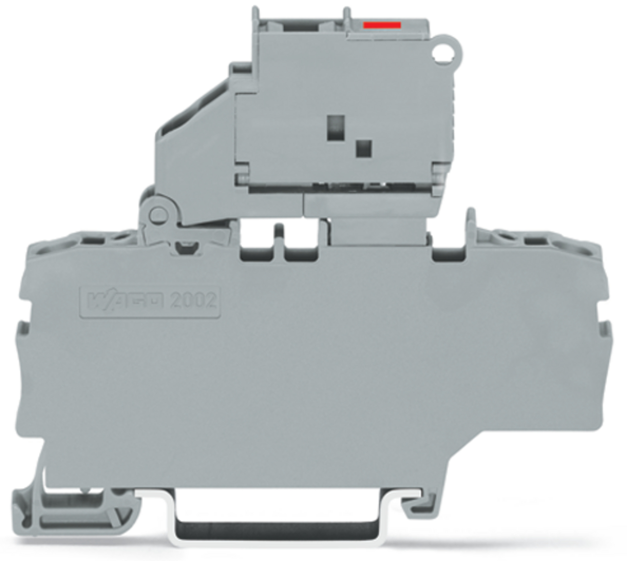 2-conductor fuse terminal block; with pivoting fuse holder; with additional jumper position; for 5 x 20 mm miniature metric fuse; with blown fuse indication by LED; 12 - 30 V; for DIN-rail 35 x 15 and 35 x 7.5; 2.5 mm; Push-in CAGE CLAMP; 2,50 mm; gray