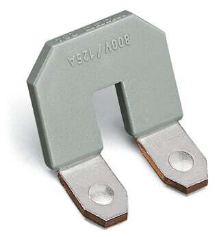 Jumper; for conductor entry; 2-way; insulated; gray