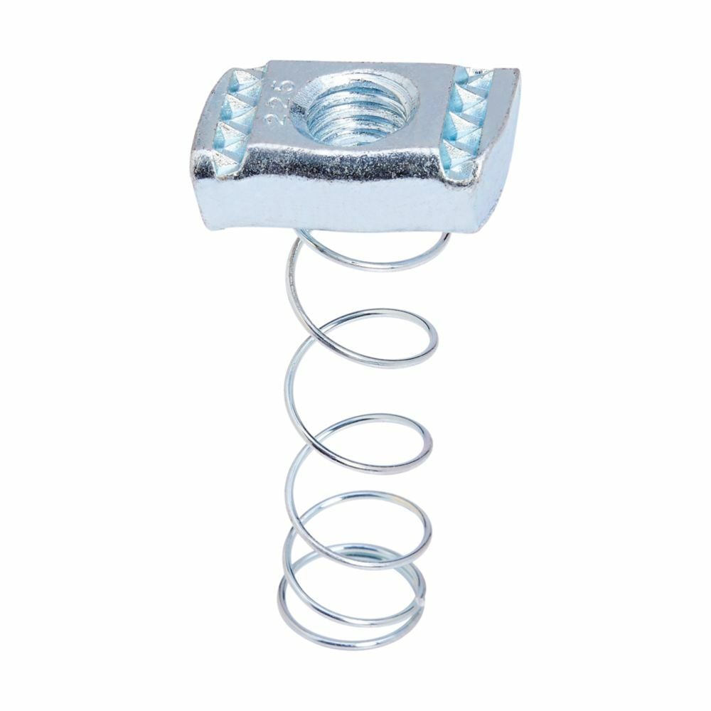 Eaton B-Line series spring nut, 0.85" H x 1.75" L x 1.3750" W, Steel, Electro-plated, 5/8"-11 bolt size