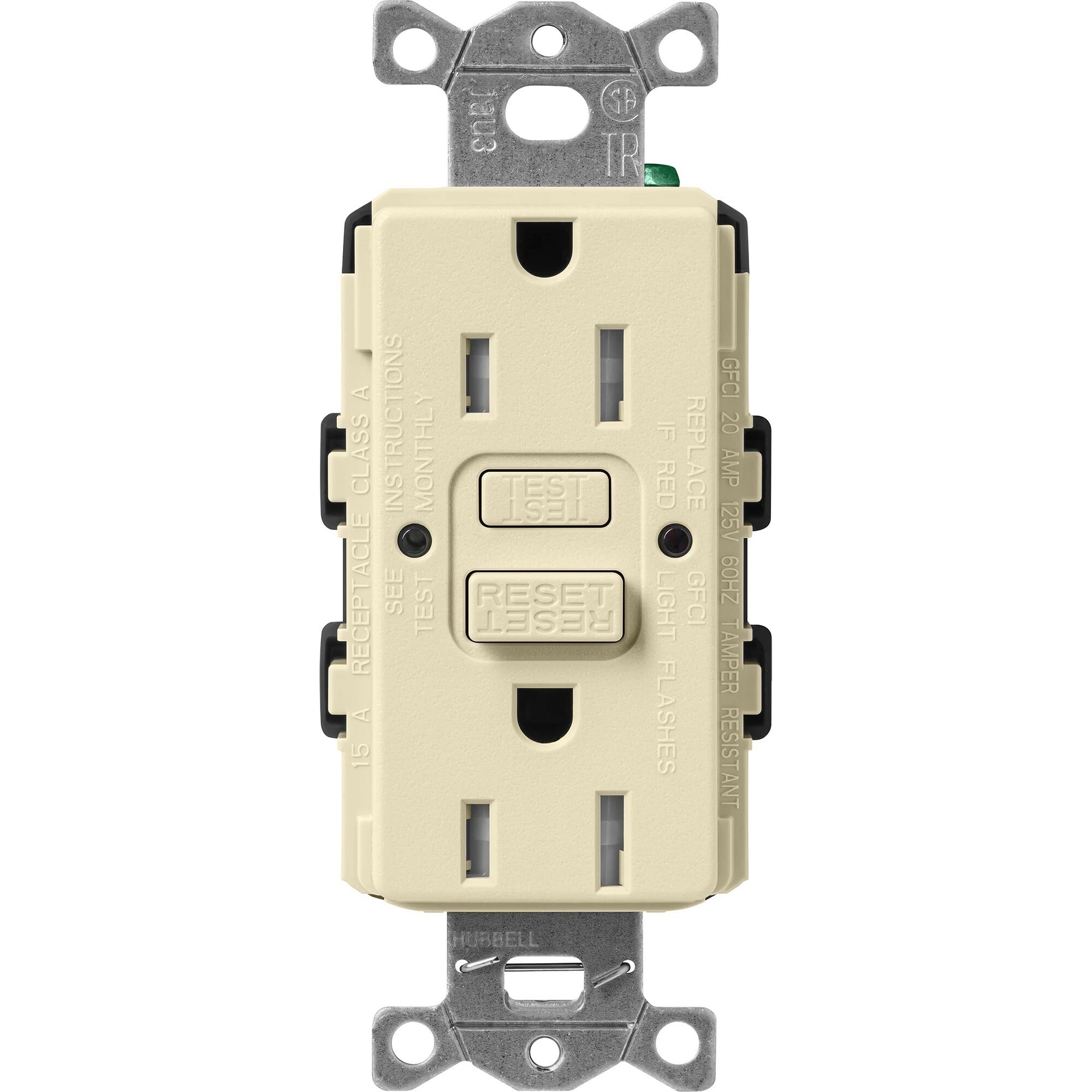 Lutron Claro Tamper-Resistant GFCI Duplex Receptacle, 15-Amp, Sand