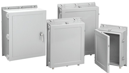 Hinge Cover Enclosure 3-Point Type 4X, 30.25x24.25x10.00, Gray, Fiberglass