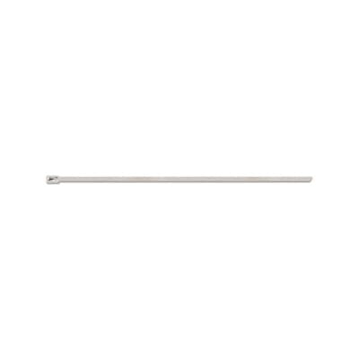 Ball-Lock 304 Stainless Steel Cable Tie, Uncoated, for Temperatures up to 300 Degrees Celsius (572 F) for Indoor and Outdoor Applications, Suitable for High Temperature Environments, UL/EN/CSA62275 Type 2S Rated for AH-1 Plenum, Length of 200mm (7.9 Inches), Width of 4.75mm (0.187 inches), Thickness of 0.25mm (0.01 Inches), Tensile Strength Rating of 890 Newtons (200 Pounds)