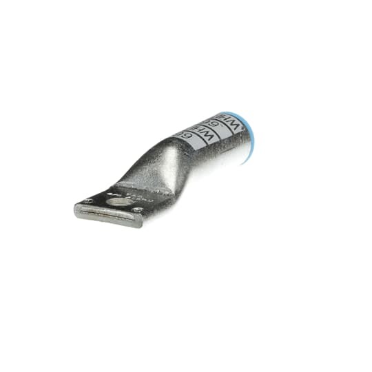 Aluminum One-Hole Lug, Long Barrel, Blind End, Max 35kV, 4/0 AWG Wire, 3/8 Inch Bolt Size, Tin Plated, Die Code 66H, Die Color Code White