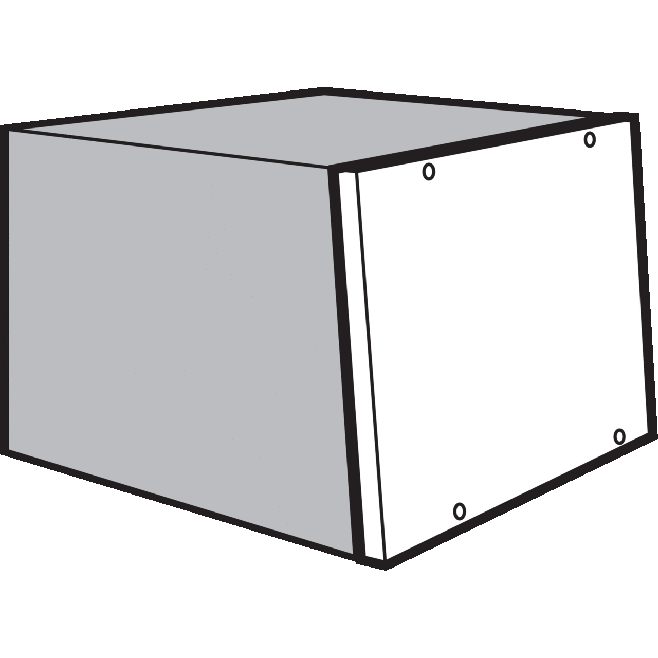Upper Front Cover for ProLine Sloped-Front HMI, fits 400x600mm, Lt Gray, Steel