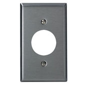 1-Gang, 1-Receptacle 1.406 -Inch Diameter Stainless Steel, Midway Size Wallplate, Stainless Steel