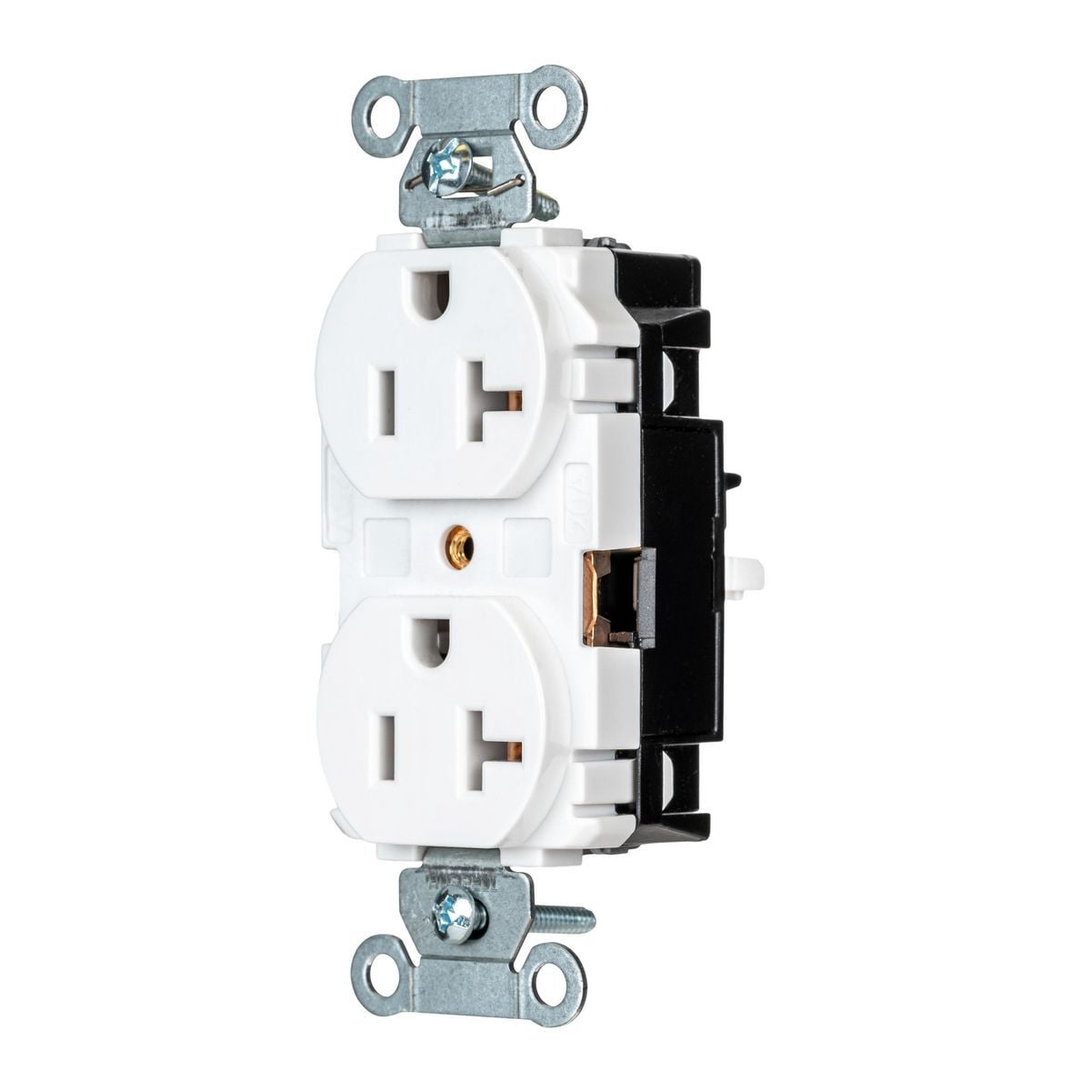 Straight Blade Devices, EdgeConnect, Duplex Receptacle, Commercial Grade, 2-Pole 3-Wire, 20A 125V, 5-20R, Screwless Terminal, White