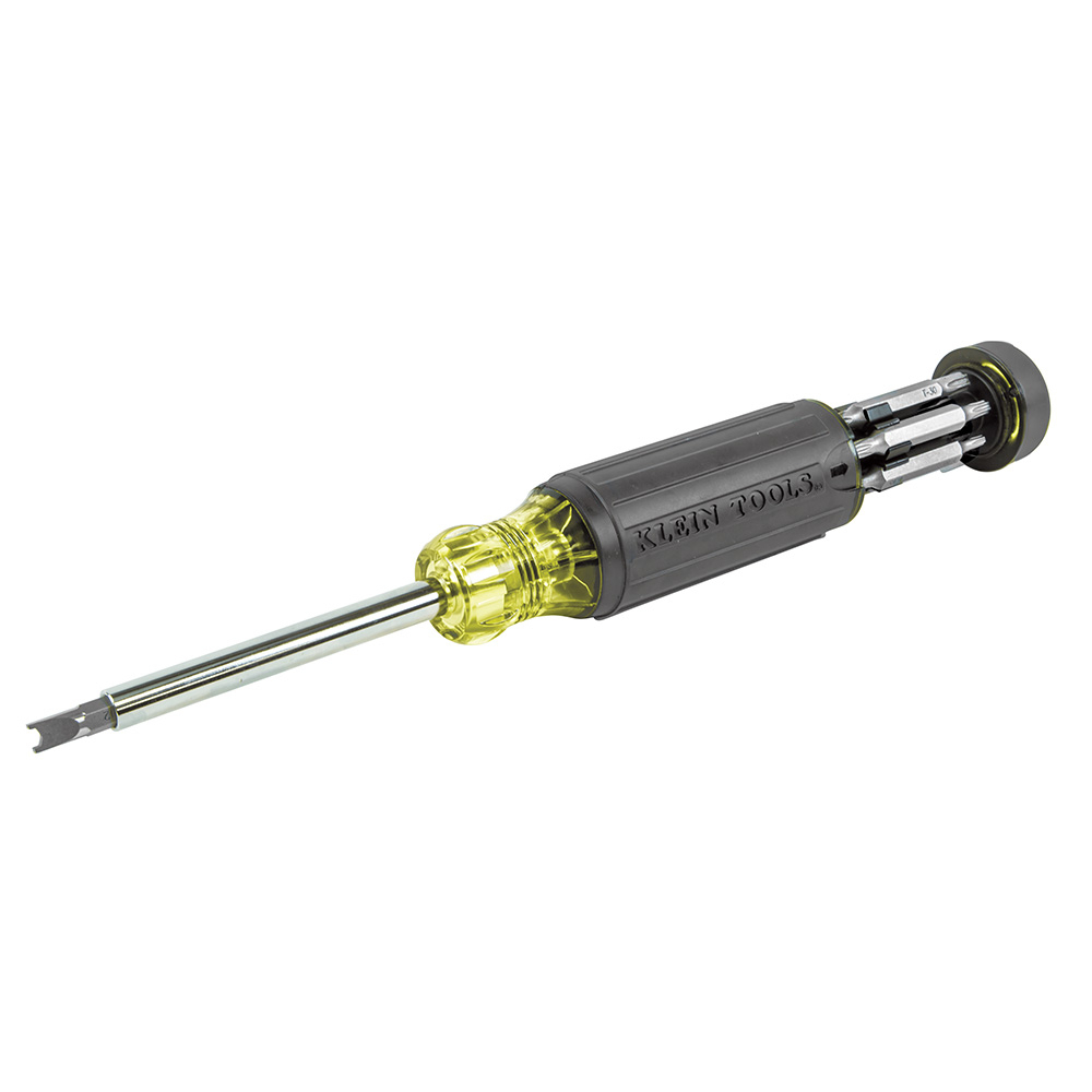 Multi-Bit Screwdriver, Tamperproof, 15-Piece, Multi-bit screwdriver includes 14 different screwdriver tips plus a 1/4-Inch nut driver