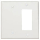 2-Gang 1-Blank 1-Decora/GFCI Device Combination Wallplate, Midway Size, Thermoset, Light Almond