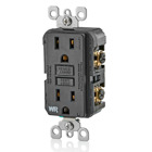 Self-Test, Weather Resistant, GFCI Receptacle, Nema 5-15r 15A-125V @ Receptacle, 20A-125V Feed-Through