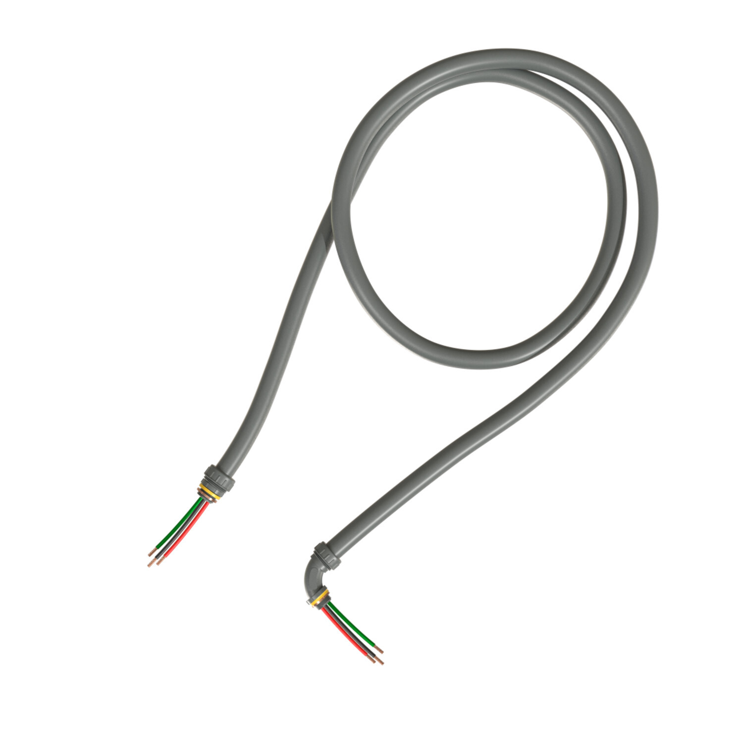 10-3c BK RD GN Non-metallic Fixture Whips, 1/2"x6' Non-metallic Liquidtight Conduit - Type LFNC-B , 15 per Carton, UL LISTED