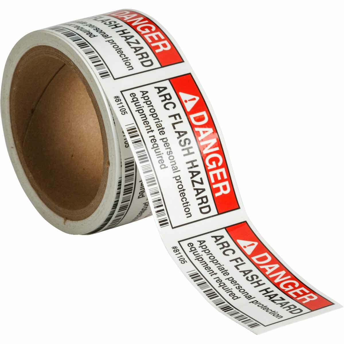Lbl,B302,3x2,Bk/Rd/Wt,DGR ARC F,100/RL