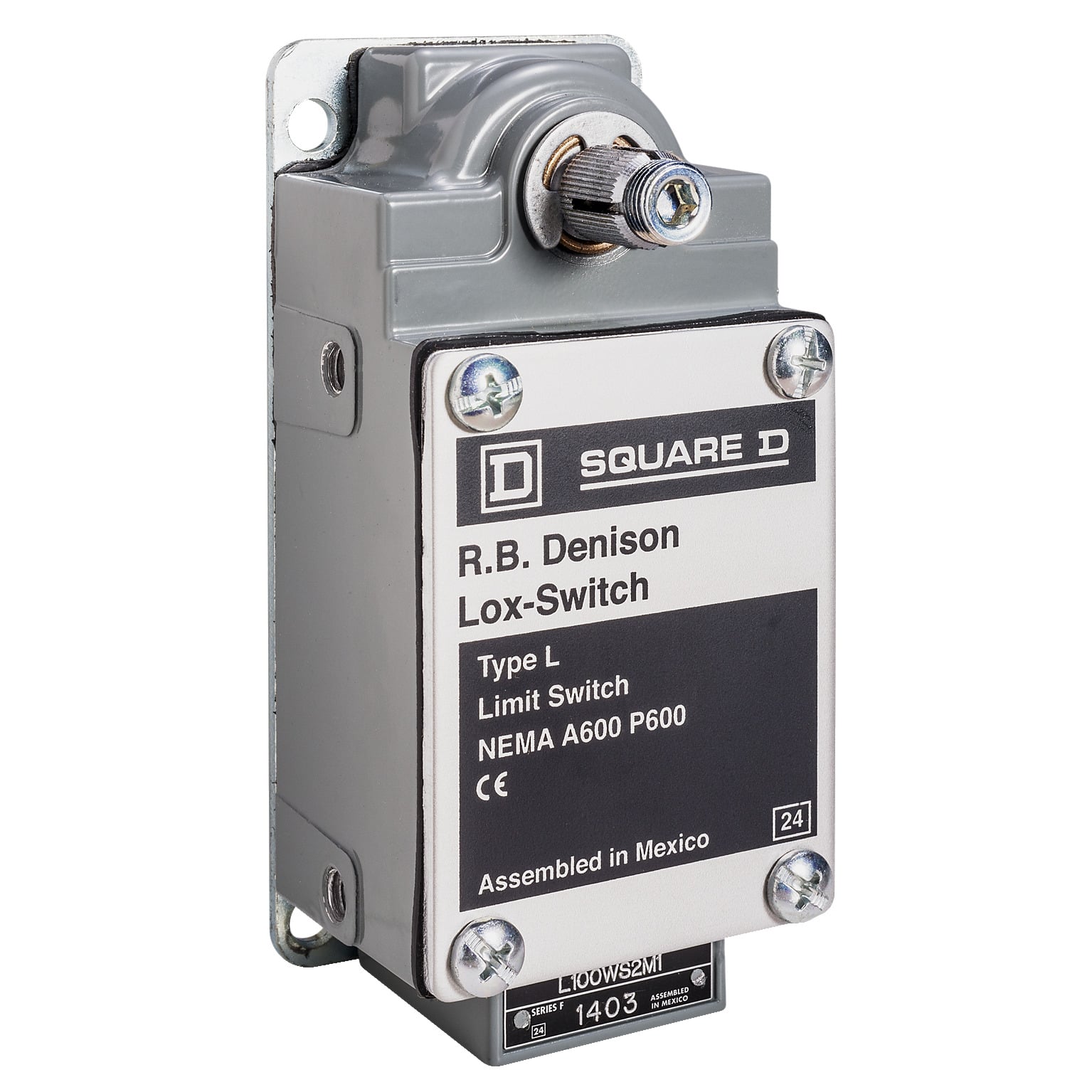 L100 mill limit switch - 2 contacts - maintained - CW+CCW - 1/2" NPT