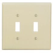 2-Gang Toggle Device Switch Wallplate, Midway Size, Ivory