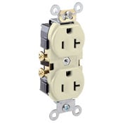 20 Amp-125 Volt, Nema 5-20R. Side wired, duplex, straight blade receptacle. Light Almond