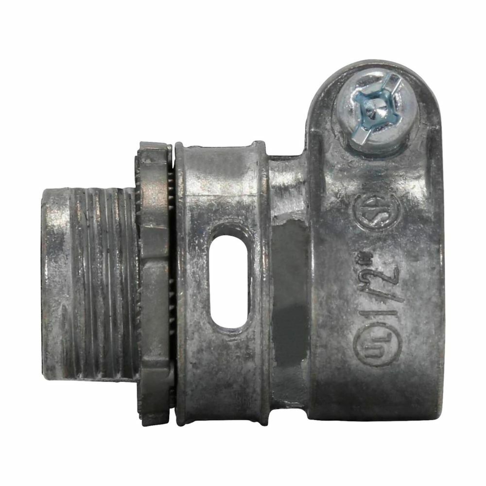 Eaton Crouse-Hinds series squeeze type connector, FMC, Straight, Non-insulated, Zinc die cast, 1"