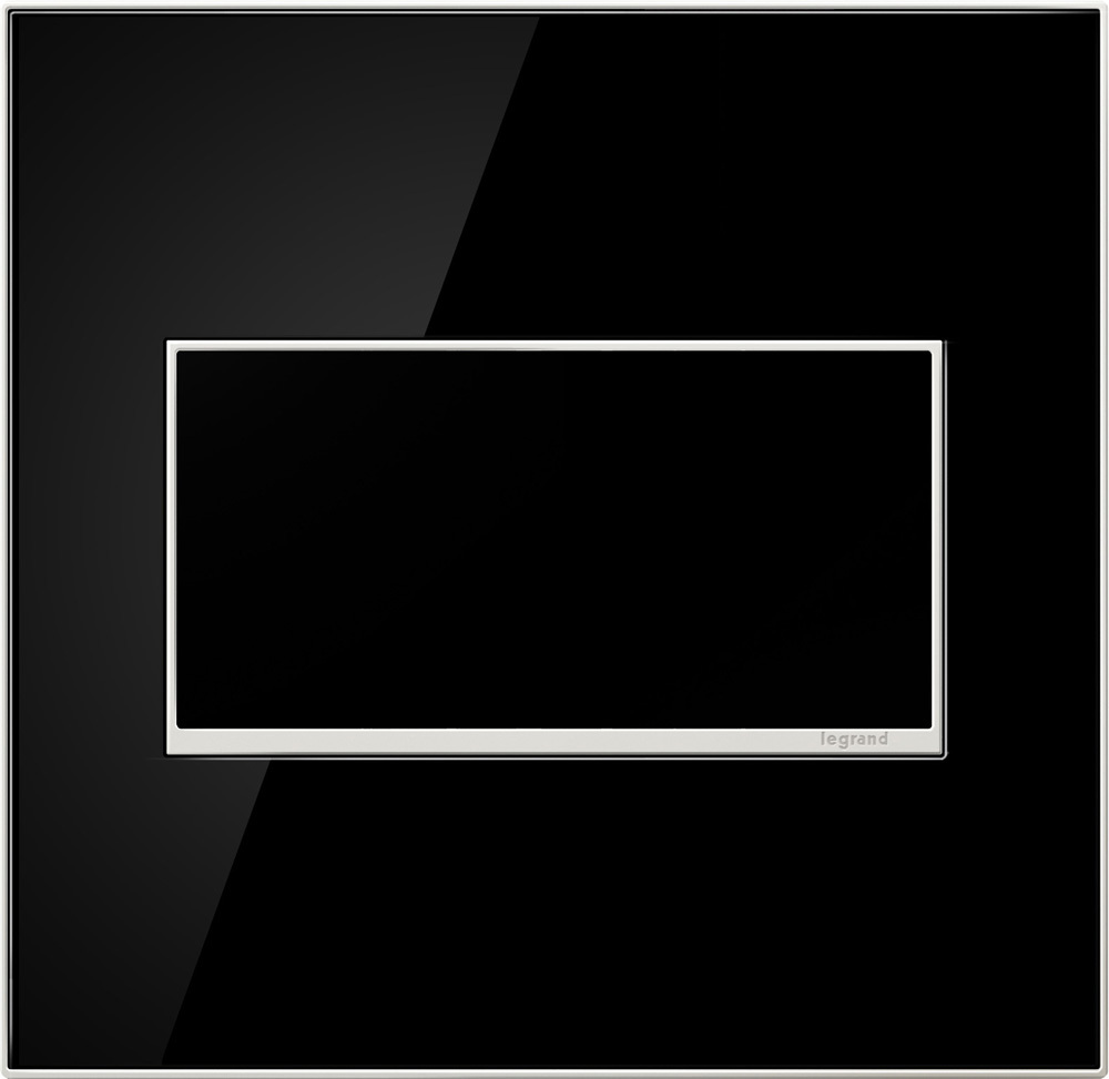 2-Gang 2-Module Wall Plate Mirror Black