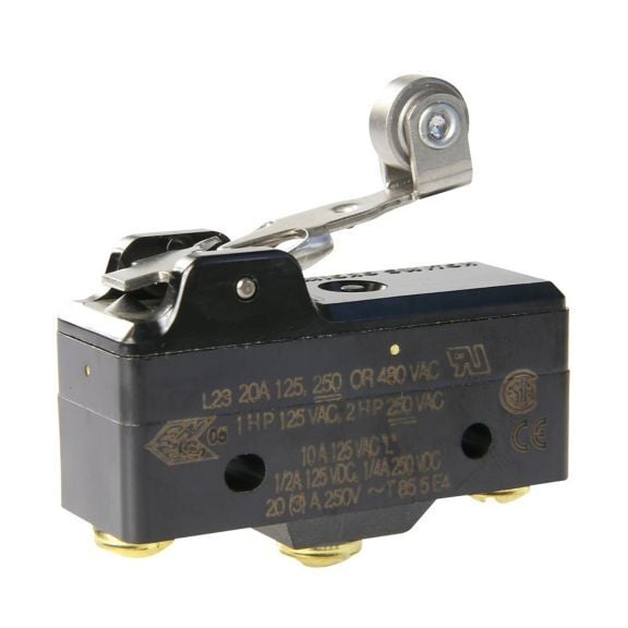 MICRO SWITCH BA Series Premium Large Basic Switch, Single Pole Double Throw Circuitry, 20 A at 250 Vac, Overtravel Pin Plunger Actuator, 3,89 N to 6,12 N [14.0 oz to 22.0 oz] Operating Force, Silver Contacts, Screw Termination, UL, CSA, CE, ENEC