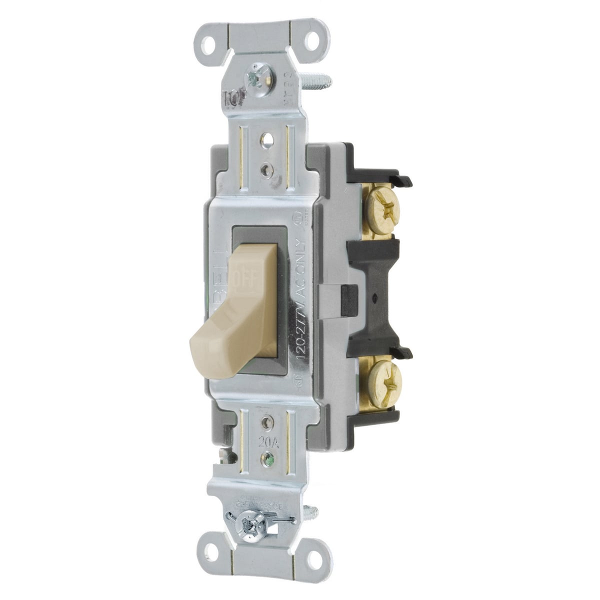 CSB120AL Standard Toggle Switch, 120/277 VAC, 20 A, 5540 W Power Rating, 2-Position Contact