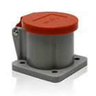 NEMA Type 3R Enclosure with Automatic Closing Lid, Thermoplastic Housing and Cover, Stainless Steel Torsion Spring, Red