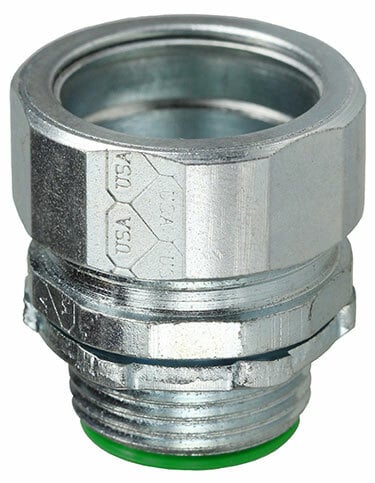 No Thread Connector, 3/4 in. Size, Steel material, Zinc Plated Finish, Insulated