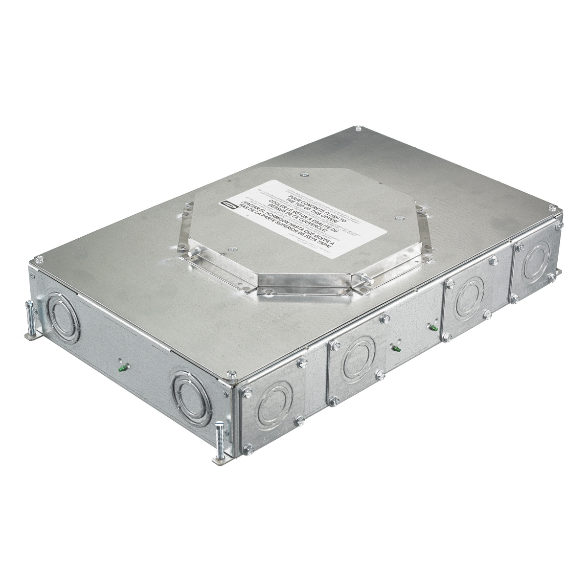 Hubbell Wiring Device Kellems, Floor Boxes, Rectangular CFB Series, 6-Gang, Round Cover
