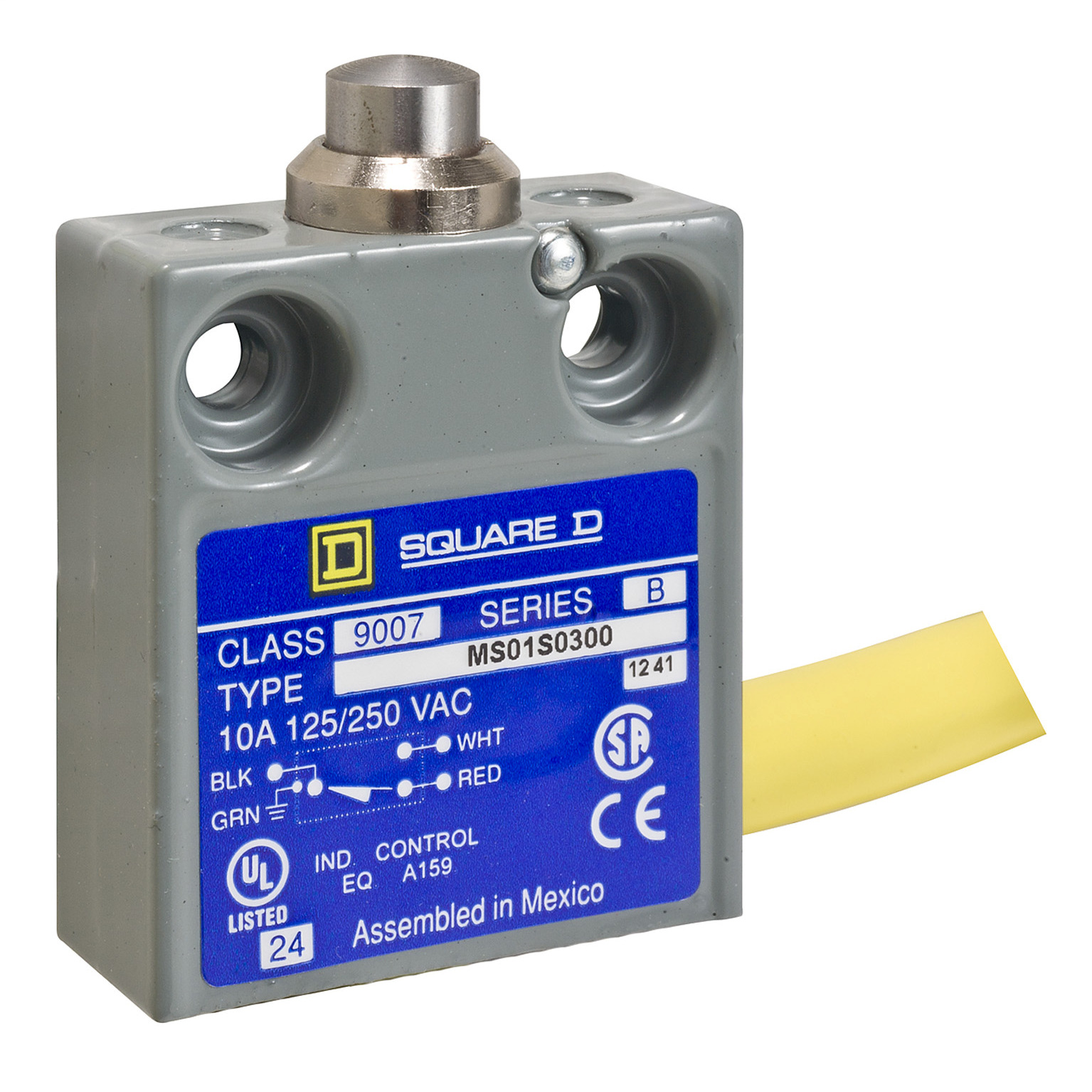 9007MS limit switch - top push plunger - 33' side cable
